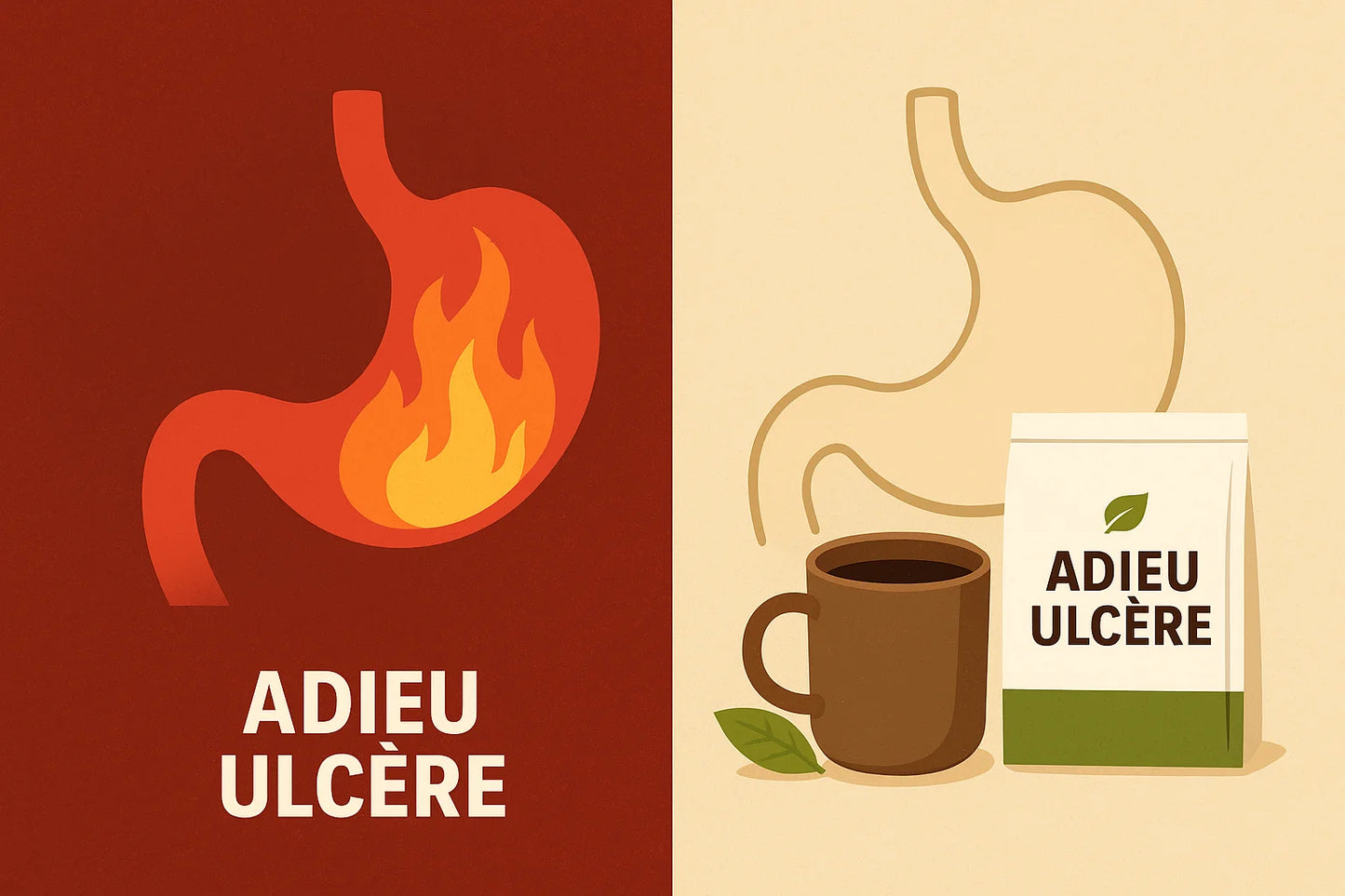 Adieu Ulcère Élimine RAPIDEMENT tous types d’ulcères (gastriques, buccaux, intestinaux…)